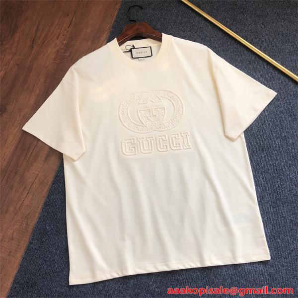 2026新作 人気爆発 半袖Tシャツ エンボス クルーネック カジュアル GUCCI グッチ コピー