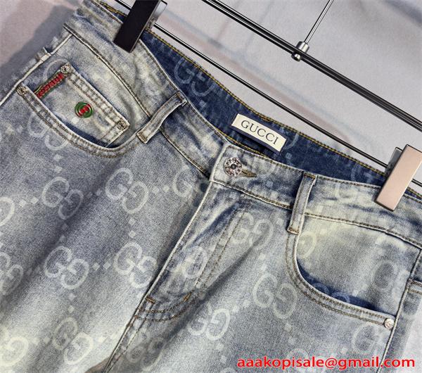 2026新作 人気急伸 デニムパンツ モノグラム  立体裁断 トレンド GUCCI グッチ コピー