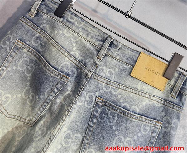 2026新作 人気急伸 デニムパンツ モノグラム  立体裁断 トレンド GUCCI グッチ コピー