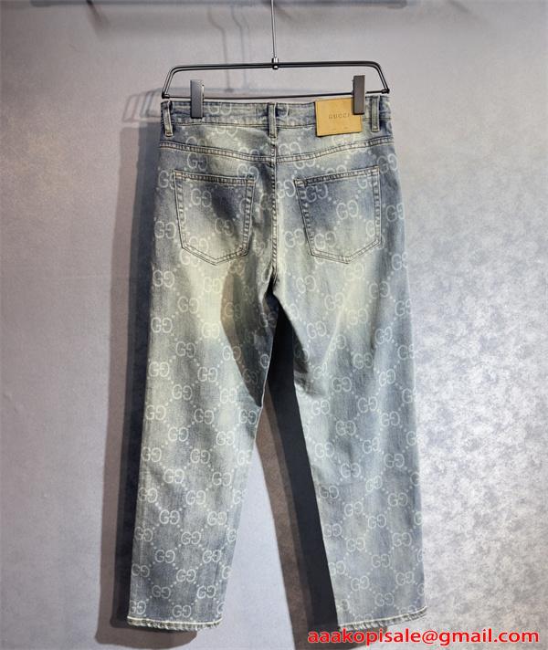 2026新作 人気急伸 デニムパンツ モノグラム  立体裁断 トレンド GUCCI グッチ コピー