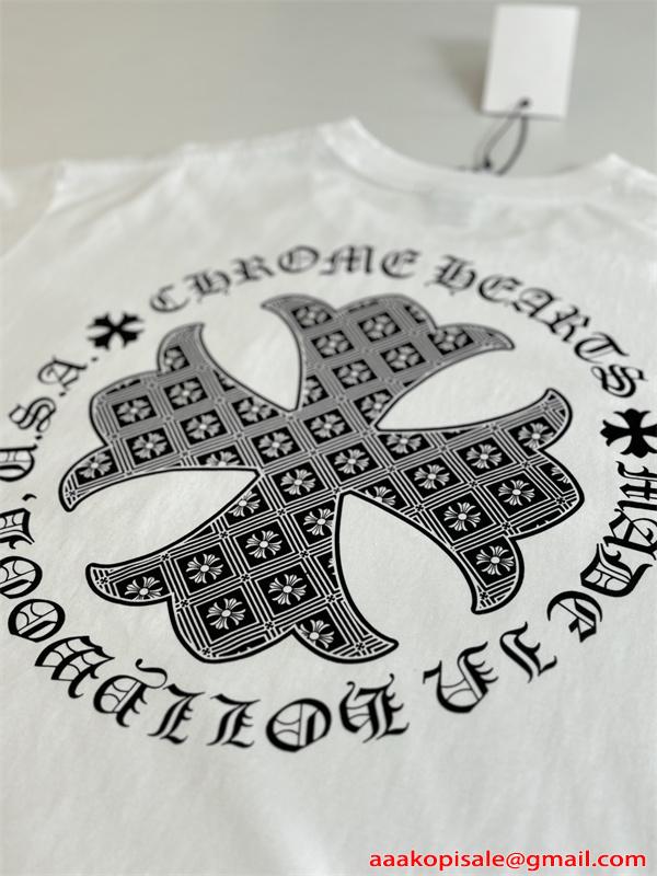 CHROME HEARTS クロムハーツ スーパーコピー 新作 ブラック ミニロゴ トレンドスタイル 半袖Tシャツ