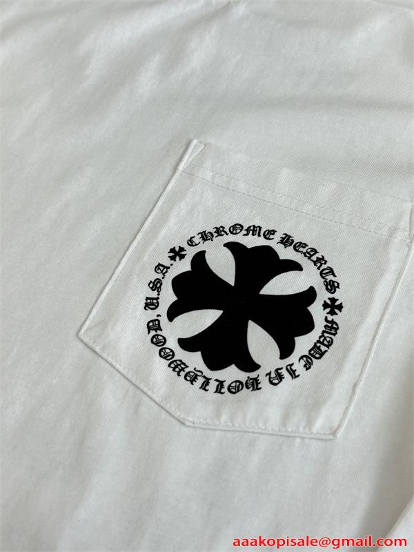 CHROME HEARTS クロムハーツ スーパーコピー 新作 ブラック ミニロゴ トレンドスタイル 半袖Tシャツ