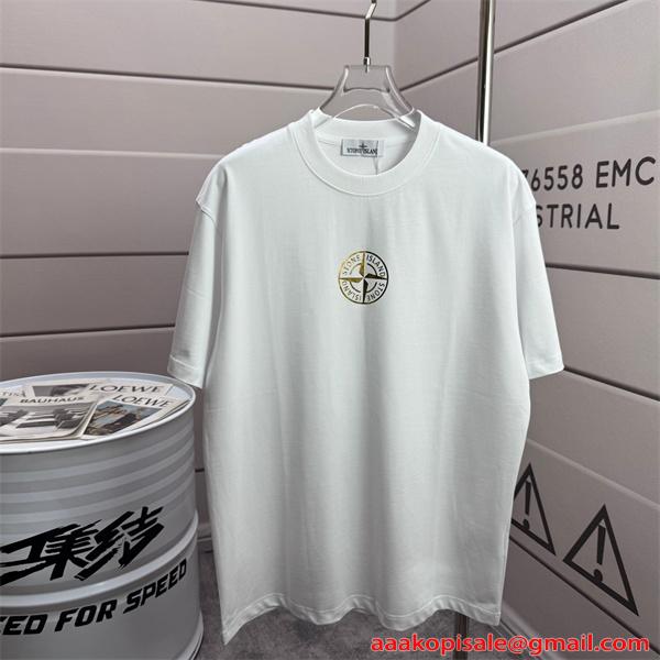 STONE ISLAND ストーンアイランド コピー 爆売れ注目 ブラック シンプル モード 洗練 ストリート 半袖Tシャツ