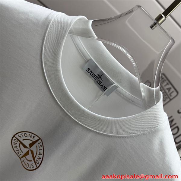 STONE ISLAND ストーンアイランド コピー 爆売れ注目 ブラック シンプル モード 洗練 ストリート 半袖Tシャツ