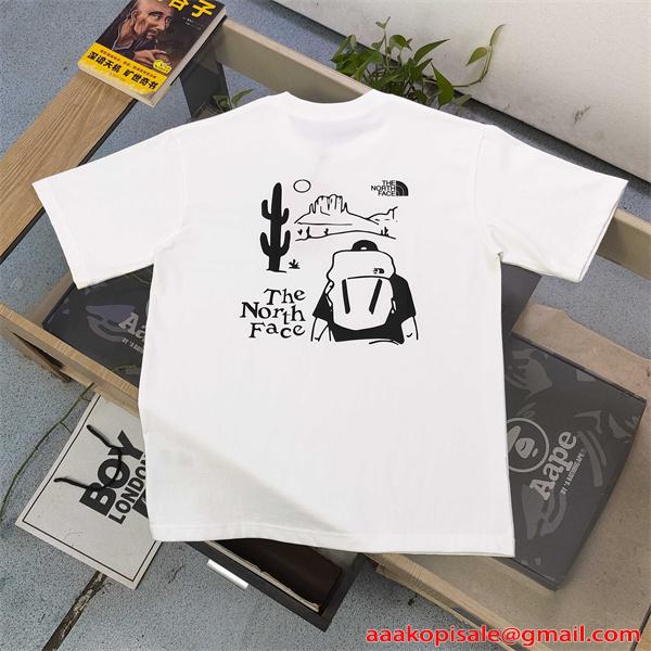 THE NORTH FACE ザノースフェイス コピー 人気高騰 ホワイト ベーシックデザイン シンプルカジュアル Tシャツ