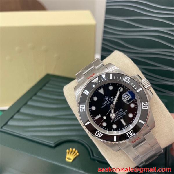 高評価継続 サブマリーナー ブラックダイアル ROLEX ロレックス スーパーコピー スサブマリーナー クラシック メンズ 自動巻き機械式 40mm  腕時計