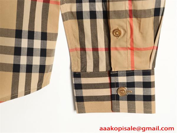 トレンド上昇 ベージュ チェック柄 BURBERRY バーバリー スーパーコピー クラシック エレガンス 長袖シャツ