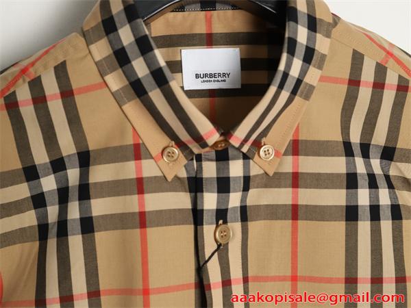 トレンド上昇 ベージュ チェック柄 BURBERRY バーバリー スーパーコピー クラシック エレガンス 長袖シャツ