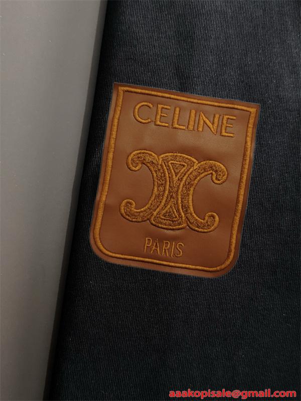 注目上昇 ホワイト レザーロゴパッチ 洗練 カジュアル CELINE セリーヌ コピー 半袖Tシャツ