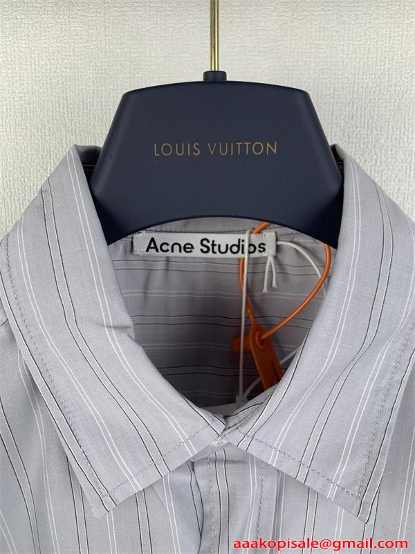 ストライプ柄 ACNE STUDIOS アクネ ストゥディオズ スーパーコピー シャツ ルーズシルエット ライトグレー 長袖