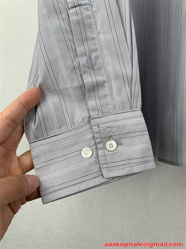 ストライプ柄 ACNE STUDIOS アクネ ストゥディオズ スーパーコピー シャツ ルーズシルエット ライトグレー 長袖