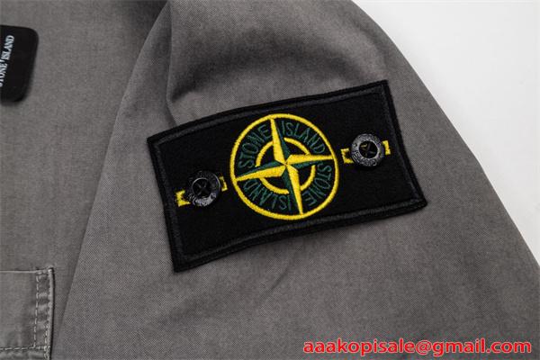 注目 ウォッシュデニム STONE ISLAND  スーパーコピー シャツ 半袖 ポケット 無地調 ストーンアイランド