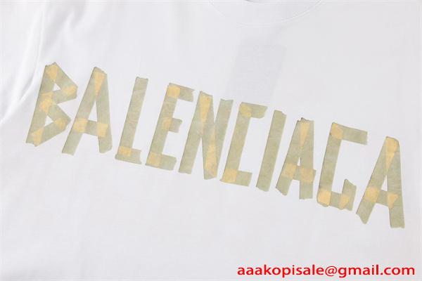 BALENCIAGA アーバンストリート ロゴTシャツ ホワイト バレンシアガ 偽物 半袖 大人カジュアル
