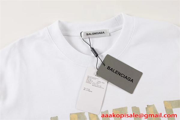 BALENCIAGA アーバンストリート ロゴTシャツ ホワイト バレンシアガ 偽物 半袖 大人カジュアル