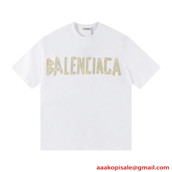 BALENCIAGA アーバンストリート ロゴTシャツ ホワイト バレンシアガ 偽物 半袖 大人カジュアル