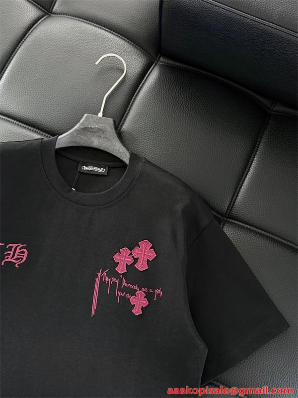 クロムハーツ スーパーコピー 高見え ホワイト 半袖 Tシャツ モード系 洗練 クール CHROME HEARTS ストリート映え