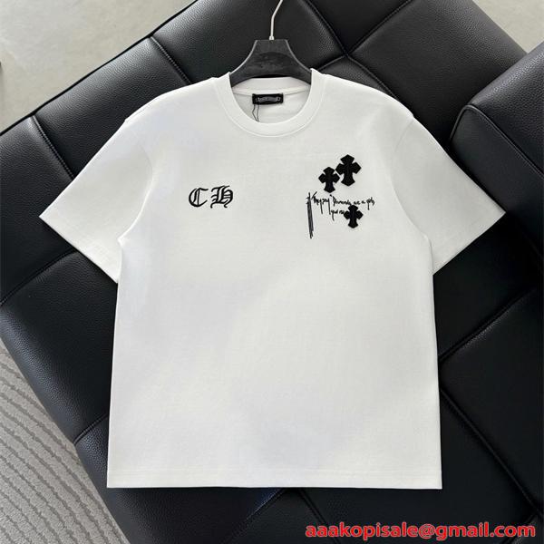 クロムハーツ スーパーコピー 高見え ホワイト 半袖 Tシャツ モード系 洗練 クール CHROME HEARTS ストリート映え