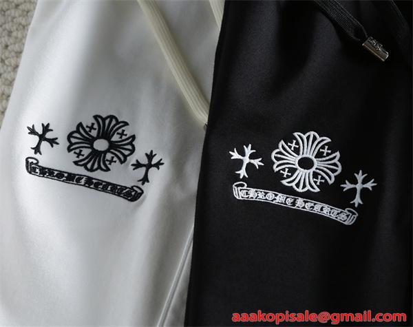 プレミアム クロムハーツ コピー 刺繍 ハーフパンツ ブラック ストリート 高級感 CHROME HEARTS 