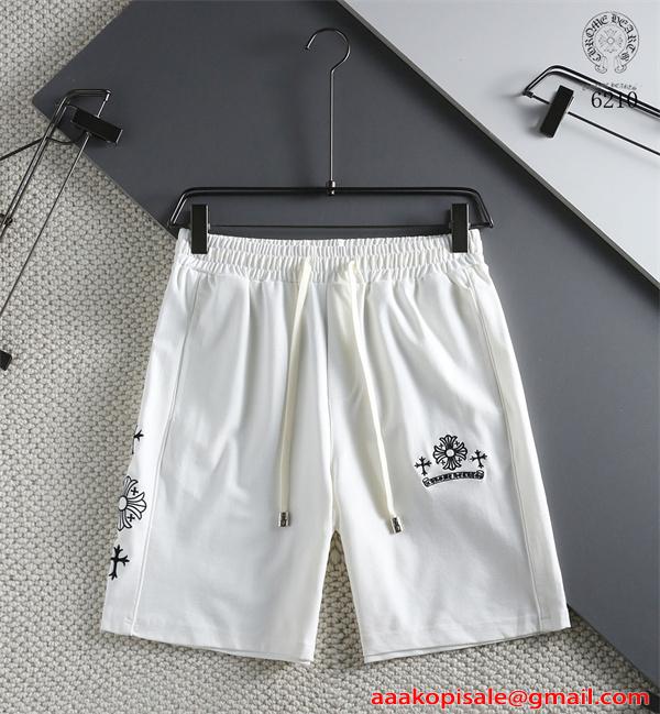 プレミアム クロムハーツ コピー 刺繍 ハーフパンツ ブラック ストリート 高級感 CHROME HEARTS 