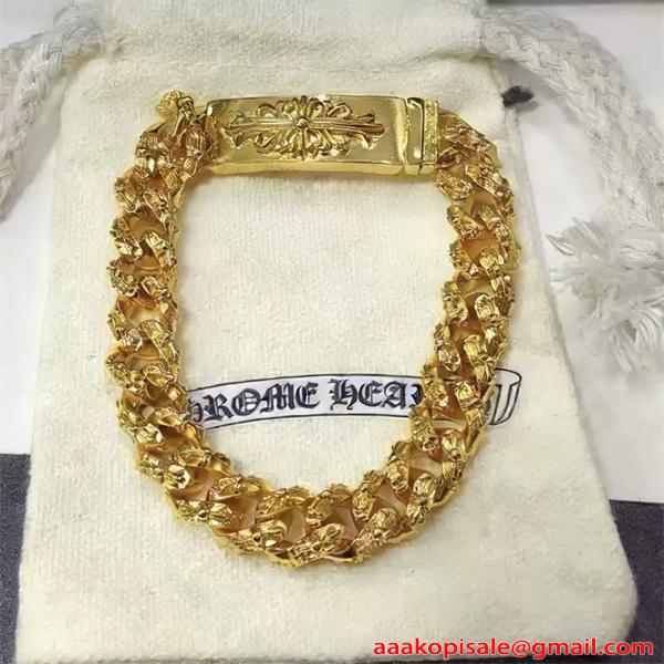 お洒落2色♥クロムハーツブレスレットコピーCHROME HEARTS アクセサリー人気ゴールド色☆シルバー
