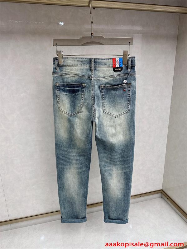 MONCLER デニムパンツ モンクレール スーパーコピー ヴィンテージ加工 カジュアル おしゃれ