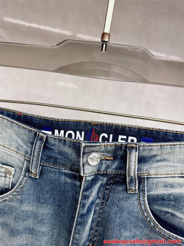 MONCLER デニムパンツ モンクレール スーパーコピー ヴィンテージ加工 カジュアル おしゃれ