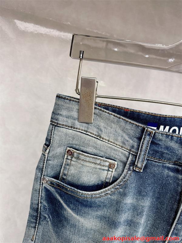 MONCLER デニムパンツ モンクレール スーパーコピー ヴィンテージ加工 カジュアル おしゃれ