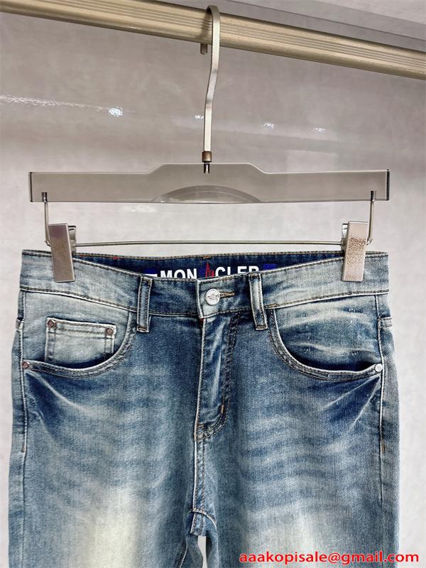 MONCLER デニムパンツ モンクレール スーパーコピー ヴィンテージ加工 カジュアル おしゃれ