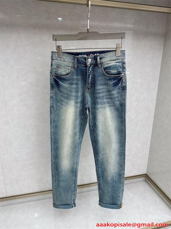 MONCLER デニムパンツ モンクレール スーパーコピー ヴィンテージ加工 カジュアル おしゃれ