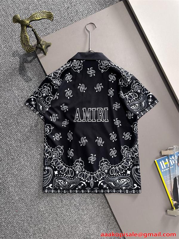 アミリ半袖 セットアップ 半袖シャツ アミリ コピー ショートパンツ ストリート