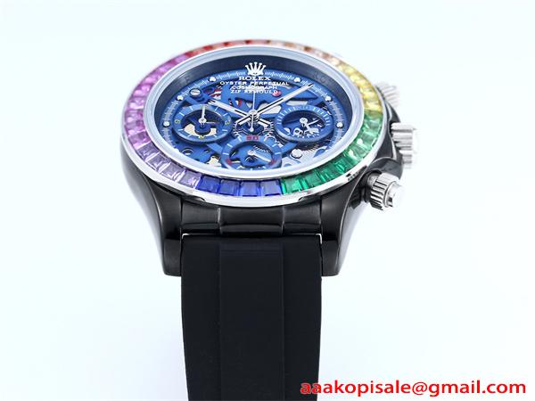 新品 ROLEX 腕時計 デイトナ スケルトン 43mm 316Lステンレス 日本製クォーツ ラバー バックル 強力夜光 スーパーコピー時計 ロレックス コピー