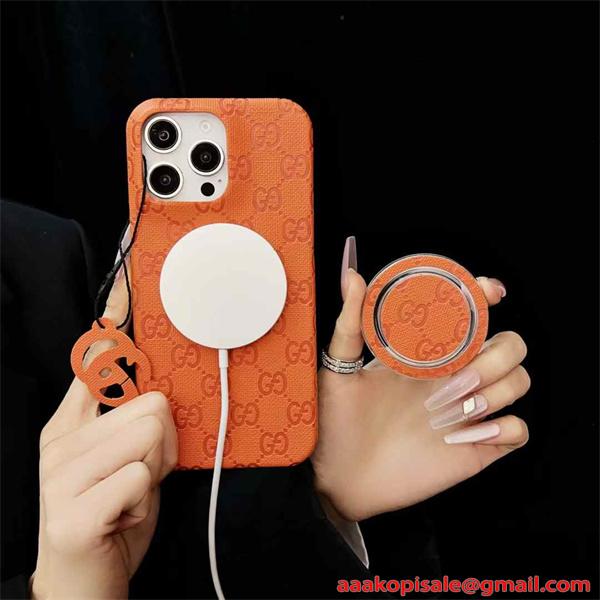 GUCCI コピー iphone17 スマホケース マグネット対応 グッチ リング付き  落下防止 高級感