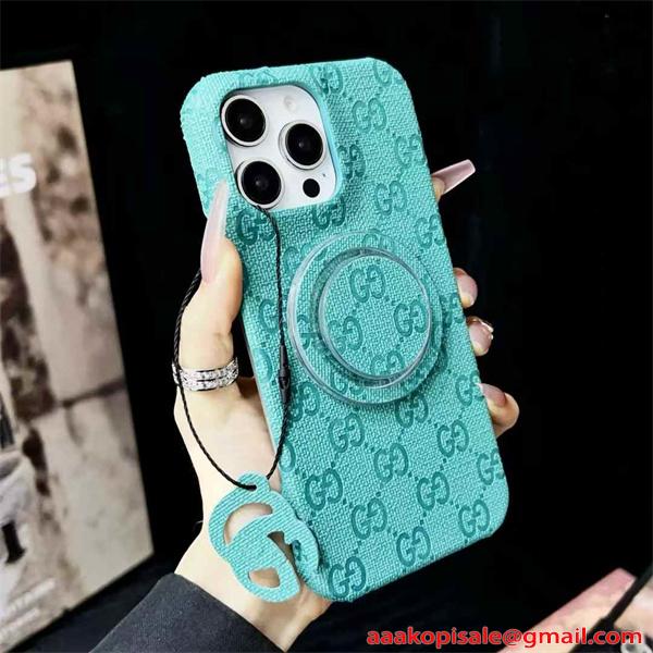 GUCCI コピー iphone17 スマホケース マグネット対応 グッチ リング付き  落下防止 高級感