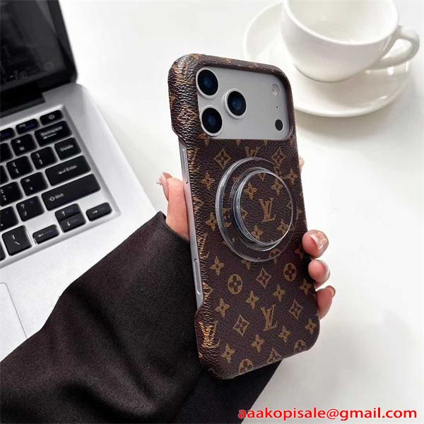 ルイヴィトン コピー スマホカバー レザー調 LOUIS VUITTON バックリング付き シンプル高見え 日常使い  iphone17