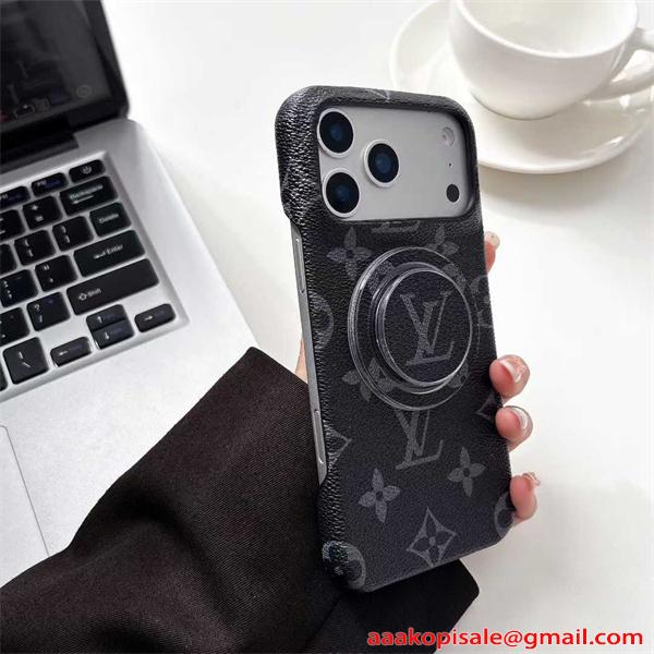 ルイヴィトン コピー スマホカバー レザー調 LOUIS VUITTON バックリング付き シンプル高見え 日常使い  iphone17