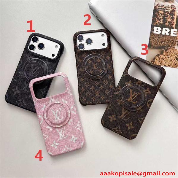 ルイヴィトン コピー スマホカバー レザー調 LOUIS VUITTON バックリング付き シンプル高見え 日常使い  iphone17