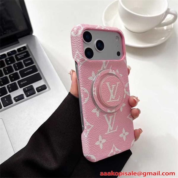ルイヴィトン コピー スマホカバー レザー調 LOUIS VUITTON バックリング付き シンプル高見え 日常使い  iphone17