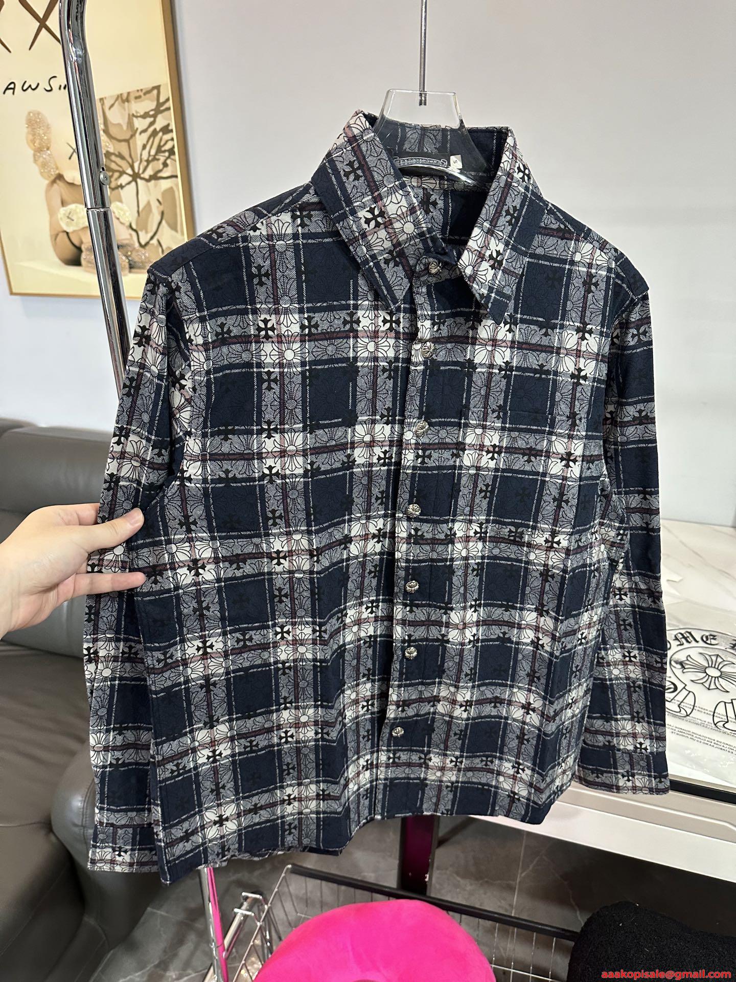 クロムハーツ コピー Tシャツ クロスモチーフ総柄 ジャカードチェック 