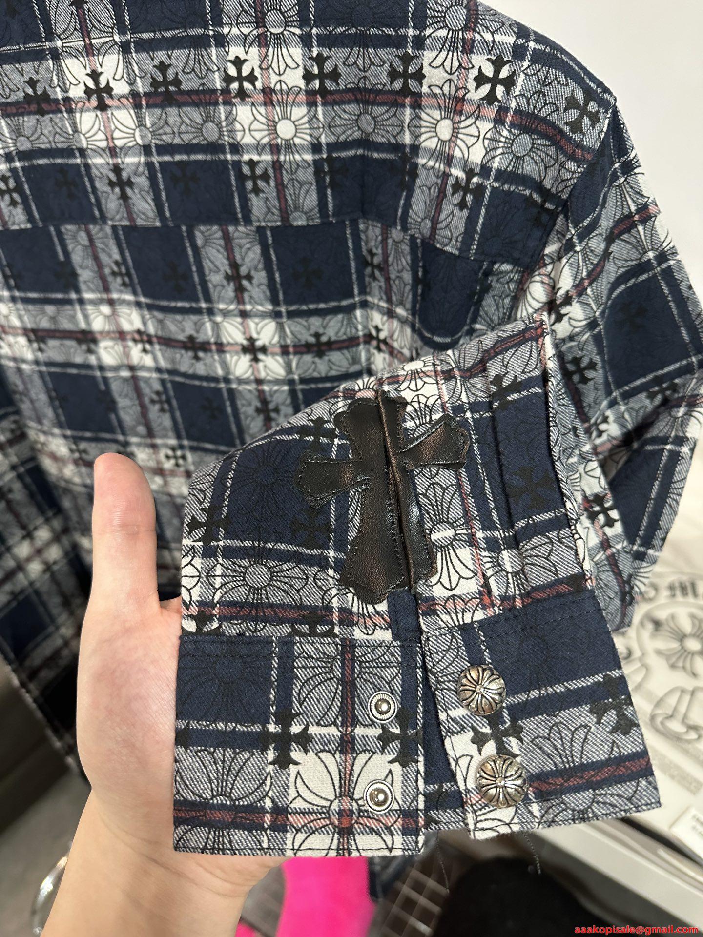 クロムハーツ コピー Tシャツ クロスモチーフ総柄 ジャカードチェック 