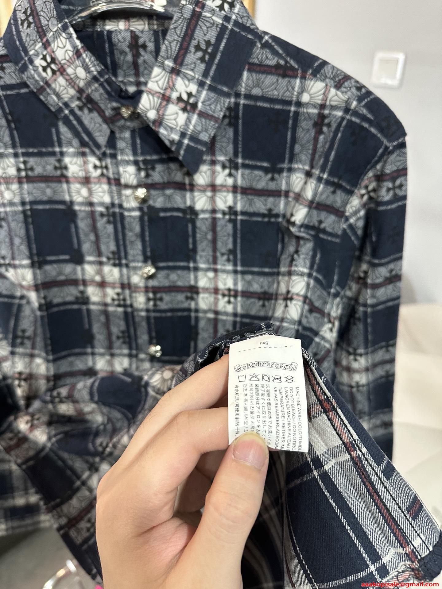 クロムハーツ コピー Tシャツ クロスモチーフ総柄 ジャカードチェック 