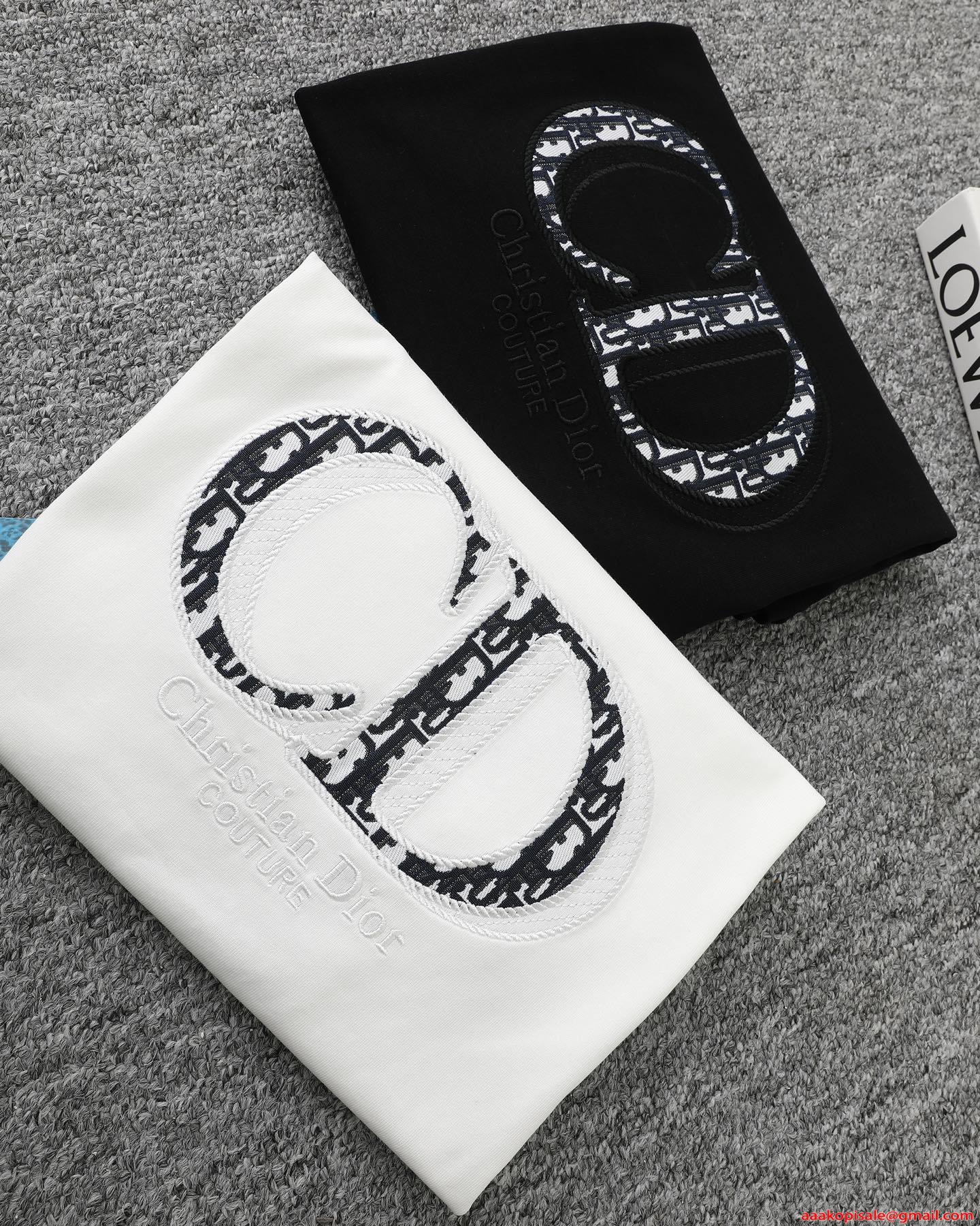 メンズ 半袖 ディオール スーパーコピー Tシャツ ロゴ刺繍 オブリーク
