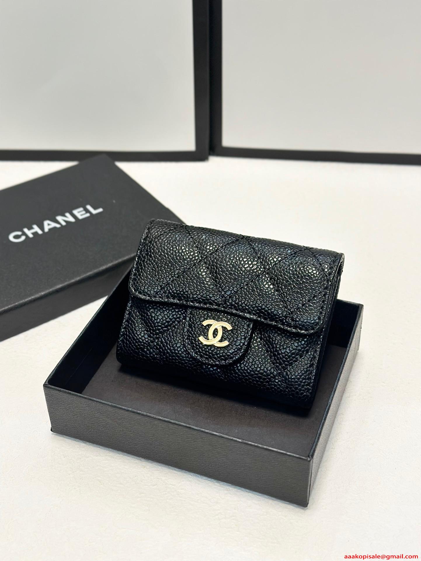 コインケース シャネル  スーパーコピー  ブラック レザー 小さめ ミニ財布 高級感 CHANEL