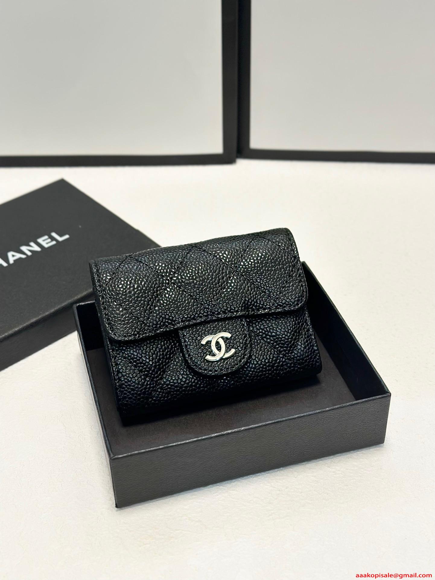 コインケース シャネル  スーパーコピー  ブラック レザー 小さめ ミニ財布 高級感 CHANEL