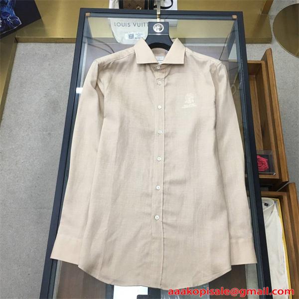 Berluti スリムシルエット ベルルッティ スーパーコピー シャツ ブラウン フロントボタン 上品 シンプル モード