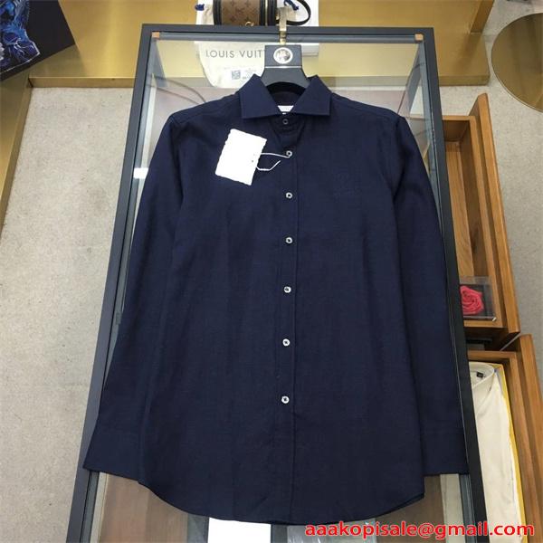 Berluti スリムシルエット ベルルッティ スーパーコピー シャツ ブラウン フロントボタン 上品 シンプル モード