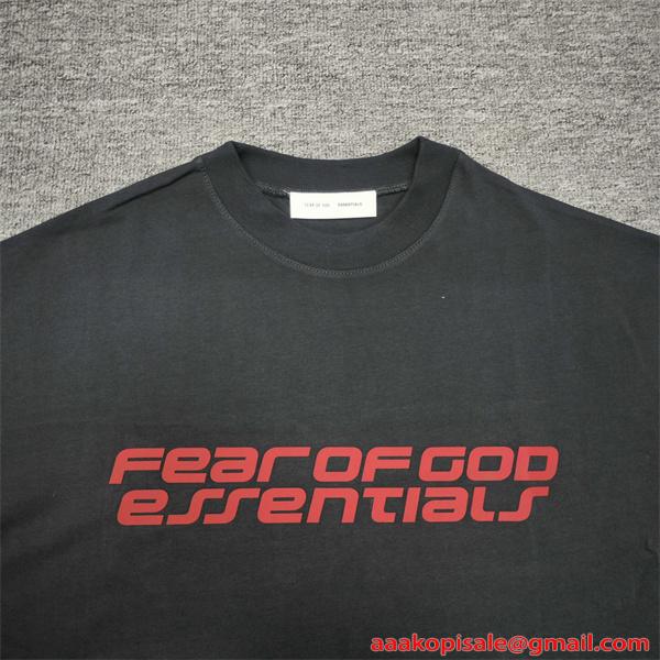 エッセンシャルズ コピー レッドロゴ 半袖Tシャツ ESSENTIALS ブラックモード インパクト デザイン性 人気