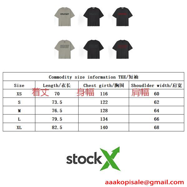エッセンシャルズ コピー レッドロゴ 半袖Tシャツ ESSENTIALS ブラックモード インパクト デザイン性 人気