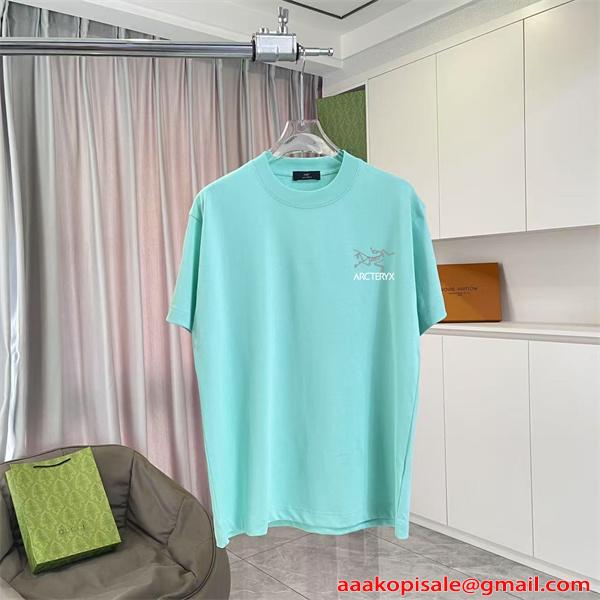ブラック 半袖Tシャツ 軽量通気 快適 ARC'TERYX シンプル 高級感 メンズ アークテリクス 偽物