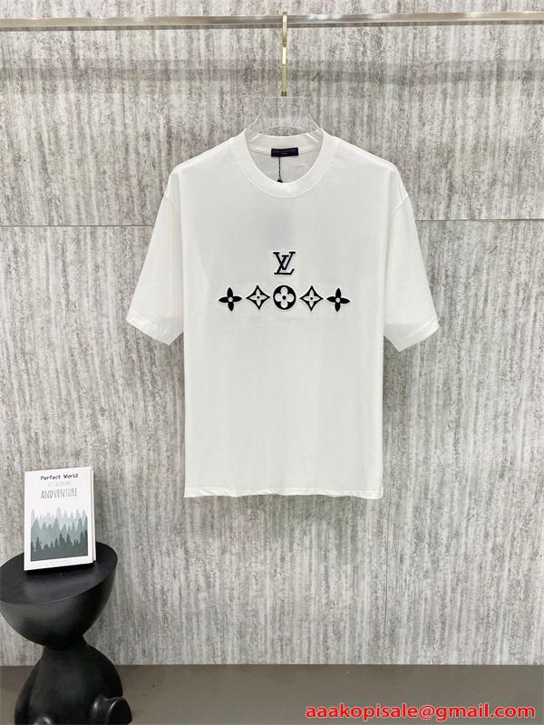 ルイヴィトン コピー 半袖Tシャツ メンズ レディース クルーネック