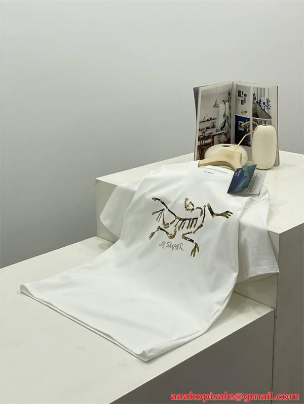 ネイビー展開 プリント 半袖Tシャツ 高級 柔らか質感 ARC'TERYX 個性際立つ アークテリクス 偽物